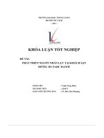 khóa luận tốt nghiệp đề tài phát triển nguồn nhân lực tại khách sạn hôtel du parc
