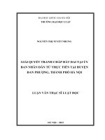 Luận văn thạc sĩ luật học: Giải quyết tranh chấp đất đai tại Ủy ban nhân dân từ thực tiễn tại huyện Đan Phượng, thành phố Hà Nội