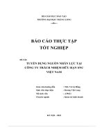 báo cáo thực tập tốt nghiệp đề tài tuyển dụng nguồn nhân lực tại công ty trách nhiệm hữu hạn snc việt nam