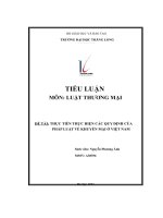 tiểu luận đề tài thực tiễn thực hiện các quy định của pháp luật về khuyến mại ở việt nam