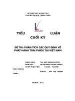 tiểu luận cuối kỳđề tài phân tích các quy định về phát hành trái phiếu tại việt nam