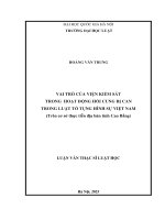 Luận văn thạc sĩ luật học: Vai trò của viện kiểm sát trong hoạt động hỏi cung bị can trong luật tố tụng hình sự Việt Nam (Trên cơ sở thực tiễn địa bàn tỉnh Cao Bằng)