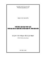 Luận văn thạc sĩ luật học: Phổ biến giáo dục pháp luật trên địa bàn xã Nậm Nhừ, huyện Nậm Pồ, tỉnh Điện Biên