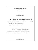 Luận văn thạc sĩ luật học: Chế tài bồi thường thiệt hại do vi phạm hợp đồng kinh doanh, thương mại