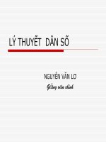 LÝ THUYẾT  DÂN SỐ