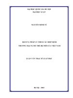 Luận văn thạc sĩ luật học: Dịch vụ pháp lý theo các hiệp định thương mại tự do thế hệ mới Của Việt Nam