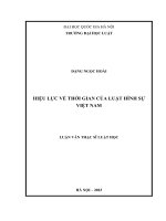 Luận văn thạc sĩ luật học: Hiệu lực về thời gian của Luật Hình sự Việt Nam