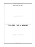 Luận văn thạc sĩ luật học: Liêm chính tư pháp và những vấn đề đặt ra đối với yêu cầu cải cách hệ thống tư pháp ở Việt Nam hiện nay