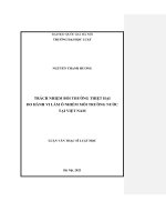 Luận văn thạc sĩ luật học: Trách nhiệm bồi thường thiệt hại do hành vi làm ô nhiễm môi trường nước tại Việt Nam