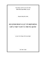 Luận văn thạc sĩ luật học: So sánh pháp luật về hợp đồng giữa Việt Nam và Trung Quốc