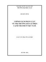 Luận văn thạc sĩ luật học: Chính Sách Pháp Luật Về Thị Trường Bán Lẻ Điện Cạnh Tranh Ở Việt Nam
