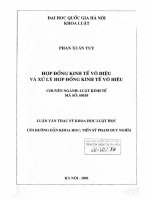 Luận văn thạc sĩ luật học: Hợp đồng kinh tế vô hiệu và xử lý hợp đồng kinh tế vô hiệu