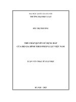 Luận văn thạc sĩ luật học: Thế chấp quyền sử dụng đất của hộ gia đình theo pháp luật Việt Nam