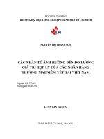luận văn các nhân tố ảnh hưởng đến đo lường giá trị hợp lý của các ngân hàng thương mại niêm yết tại việt nam