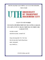 Xây dựng mô hình thiết kế nhà xưởng (garage) sửa chữa Ô tô và trang thiết bị cần thiết cho garage Ô tô