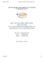 bài tập lớn môn triết học mác lê ninlý luận chung về phạm trù vànội dung của 6 cặp phạm trù