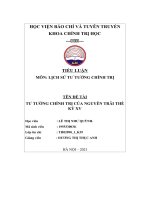 tên đề tài tư tưởng chính trị của nguyễn trãi thế kỷ xv