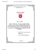 tiểu luận cuối kỳ đàm phán và ký kết hợp đồng du lịch
