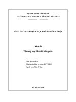 BÁO CÁO THU HOẠCH HỌC PHẦN KHỞI NGHIỆP AforD Thương mại điện tử nông sản