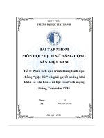 tiểu luận phân tích quá trình đảng lãnh đạochống giặc dốt và giải quyết những khókhăn về văn hóa xã hội sau cách mạngtháng tám năm 1945