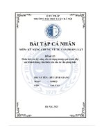 tiểu luận phân tích các kỹ năng cần sử dụng trong quá trình tiếpxúc khách hàng tìm hiểu yêu cầu tư vấn pháp luật