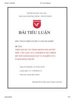 thiét kế dự án tnxh nhằm giải quyếtmột vấn nạn của vingroup mà nhómđó tiến hành khảo sát và nghiên cứuở giai đoạn trước