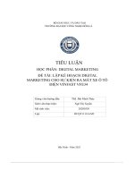 tiểu luận digital marketing đề tài lập kế hoạch digital marketing cho sự kiện ra mắt xe ô tô điện vinfast vfe34
