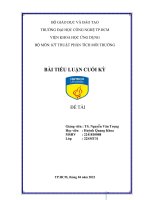 Bài tập cuối kỳ môn phân tích thí nghiệm môi trường