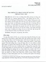 ĐẶC ĐIỂM CỦA PHẬT GIÁO XỨ QUẢNG THẾ KỶ XVII - XIX