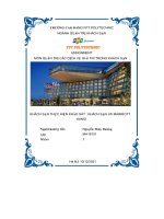 tiểu luận môn quản trị các dịch vụ giải trí trong khách sạn khách sạn thực hiện khảo sát khách sạn jw marriott hanoi