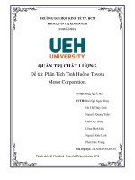 tiểu luận quản trị chất lượng đề tài phân tích tình huống toyota motor corporation