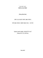 TÊN TIỂU LUẬN: HAI NGUYÊN LÝ CỦA PHÉP BIỆN CHỨNG DUY VẬT. LIÊN HỆ THỰC TIỄN VỚI NƠI CÔNG TÁC