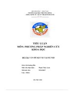Tiểu Luận Phương Pháp Nghiên Cứu Khoa Học Đề Tài  Vấn Đề Kẹt Xe Tại Hà Nội.pdf