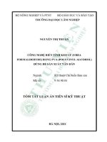 Tóm tắt Luận án tiến sĩ kĩ thuật: Công nghệ biến tính keo UF (Urea fomandehyde) bằng PVA (Polyvinyl) dùng để sản xuất ván dán