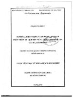 Luận văn thạc sĩ khoa học lâm nghiệp: Đánh giá hiện trạng và đề xuất giải pháp phát triển du lịch bền vững cho vườn quốc gia Cát Bà, Hải Phòng