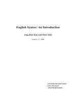 English syntax: An introduction - Jong-Bok Kim, Peter Sells