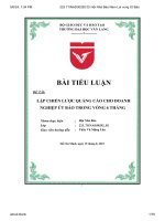 lập chiến lược quảng cáo cho doanh nghiệp út báo trong vòng 6 tháng