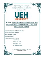 đề tài dự báo doanh thu thuần vào năm 2020 cho công ty hàng không việt nam công ty cổ phần vietnam airlines