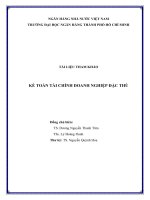 Tài liệu tham khảo: Kế toán tài chính doanh nghiệp đặc thù - Dương Nguyễn Thanh Tâm, Lý Hoàng Oanh, Nguyễn Quỳnh Hoa
