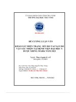 khảo sát hiện trạng rủi ro tai nạn do vật sắc nhọn tại bệnh viện đại học y dược shing mark năm 2023