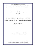 Báo cáo nghiên cứu khoa học cấp cơ sở: Tình hình sử dụng câu so sánh ngang bằng trong tiếng Trung Quốc của sinh viên Việt Nam