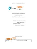 information technilogy assingment 1 unit work and powerpoint