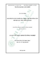 Luận văn thạc sĩ kinh tế nông nghiệp: Giải pháp giảm nghèo đa chiều cho hộ nông dân huyện Lục Yên, tỉnh Yên Bái
