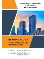 Tài liệu bổ trợ môn học Tiếng Anh – Đọc 2 = Reading Plus 2 / Lê Thị Minh Thủy cb., Trần Đức Minh, Trần Tố Trân