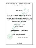 Luận văn thạc sĩ lâm học: Nghiên cứu biến dị và khả năng di truyền của một số tính trạng về sinh trưởng, chất lượng thân cây và một số tính chất gỗ của Keo lá liềm (Acacia Crassicarpa a.cunn ex Benth.) trong khảo nghiệm hậu thế tại Nghệ An