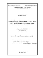 Luận văn thạc sĩ khoa học lâm nghiệp: Nghiên cứu đặc tính sinh học và quy trình nuôi trồng Nấm Sò Vua (pleurotus eryngii)