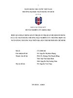 Đề tài nghiên cứu khoa học: Hiệu quả hoạt động quản trị quan hệ khách hàng của các ngân hàng thương mại: Nghiên cứu trường hợp các ngân hàng thương mại trên địa bàn Thành phố Hồ Chí Minh