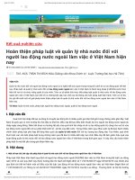 Quy định của pháp luật về quản lý người lao động nước ngoài làm việc ở Việt Nam