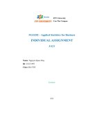 mas202 applied statistics for business individual assignment fa23