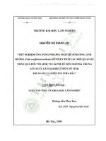 Luận văn thạc sĩ khoa học: Thử nghiệm ứng dụng phương pháp hệ số đường ảnh hưởng (Path coefficient methods) để phân tích các mối quan hệ nhân quả đối với lĩnh vực kinh tế môi trường trong sản xuấ lâm nghiệp ở một số tỉnh trung du và miền núi phía bắc